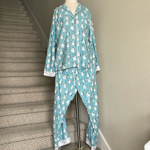 MunkiMunki Sz S Snowman Pajama Set - Picture 1 of 15